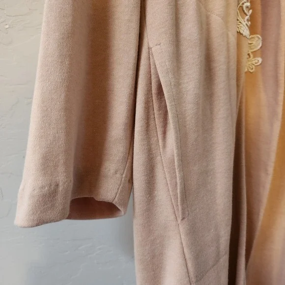 Vintage Lacy Afternoon Shell Kepler Lace Rosette Cardigan Peach Plus Size 1X - Picture 12 of 14